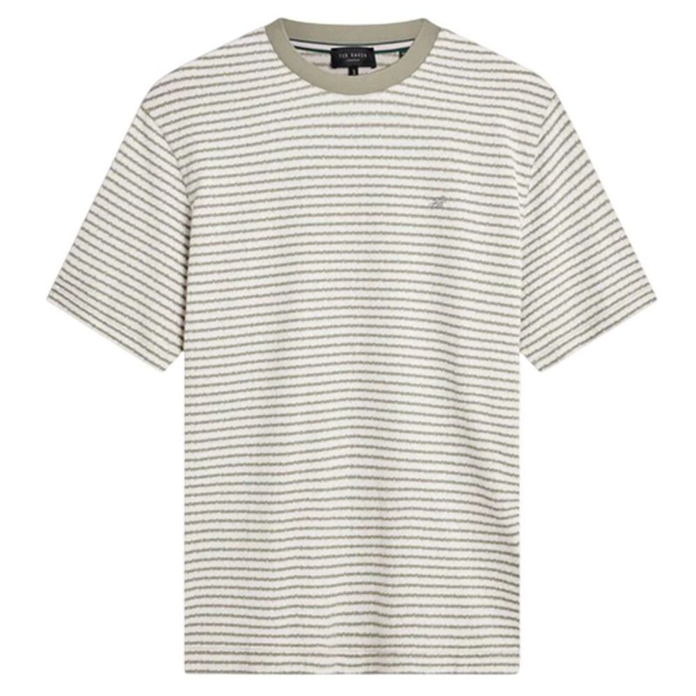 Ted Baker Mens Striped T-Shirt / Mid Green